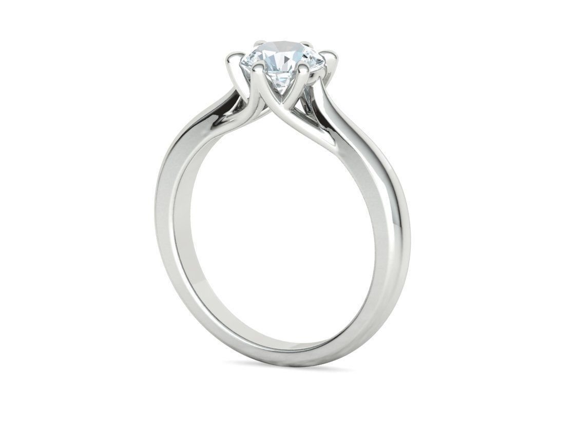 1ct Diamond Trellis Ring 6 claw setting 3D model 3D print model_25