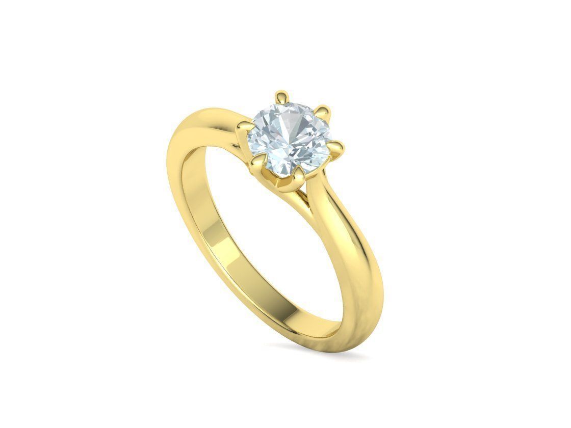 1ct Diamond Trellis Ring 6 claw setting 3D model 3D print model_31