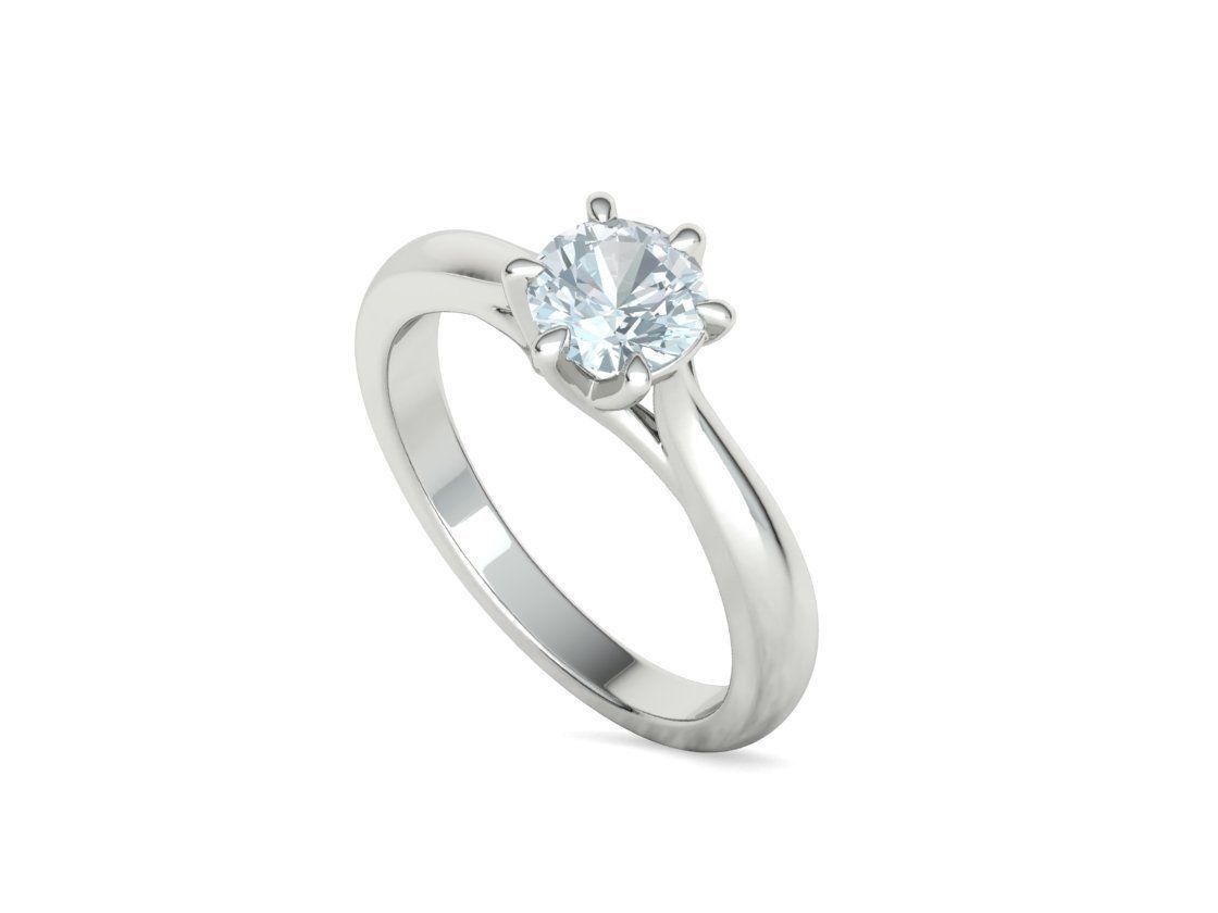 1ct Diamond Trellis Ring 6 claw setting 3D model 3D print model_32