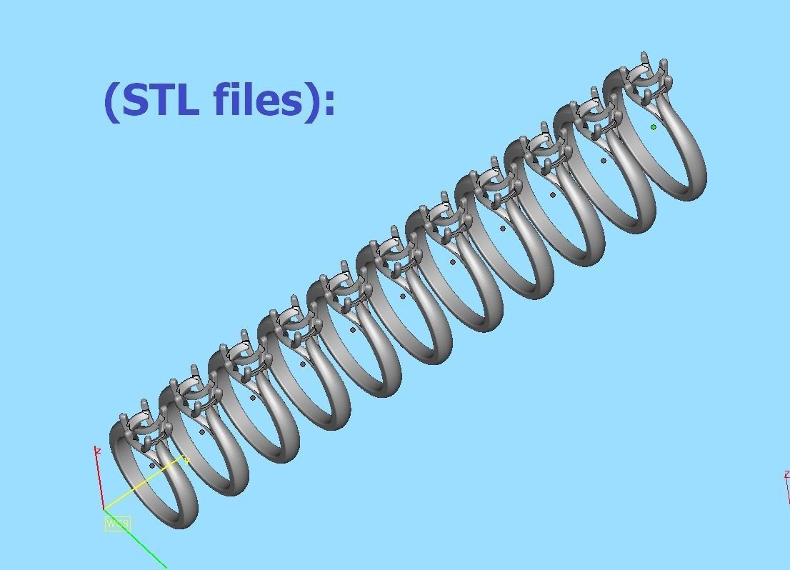 1ct Diamond Trellis Ring 6 claw setting 3D model 3D print model_8