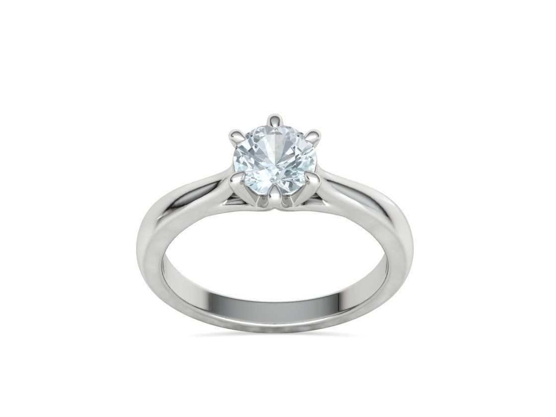 1ct Diamond Trellis Ring 6 claw setting 3D model 3D print model_19