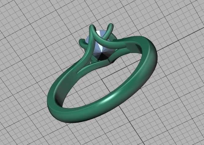 1ct Diamond Trellis Ring 6 claw setting 3D model 3D print model_39
