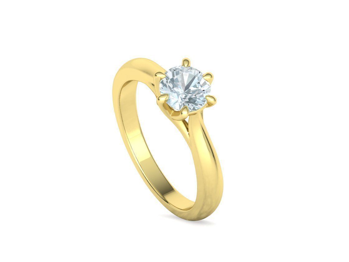 1ct Diamond Trellis Ring 6 claw setting 3D model 3D print model_34