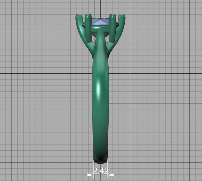 1ct Diamond Trellis Ring 6 claw setting 3D model 3D print model_42