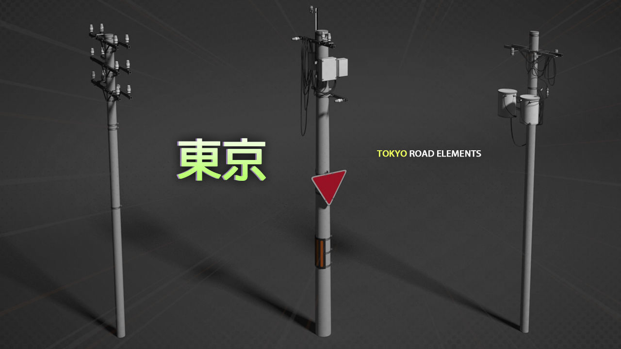 Tokyo street props 3D model_6