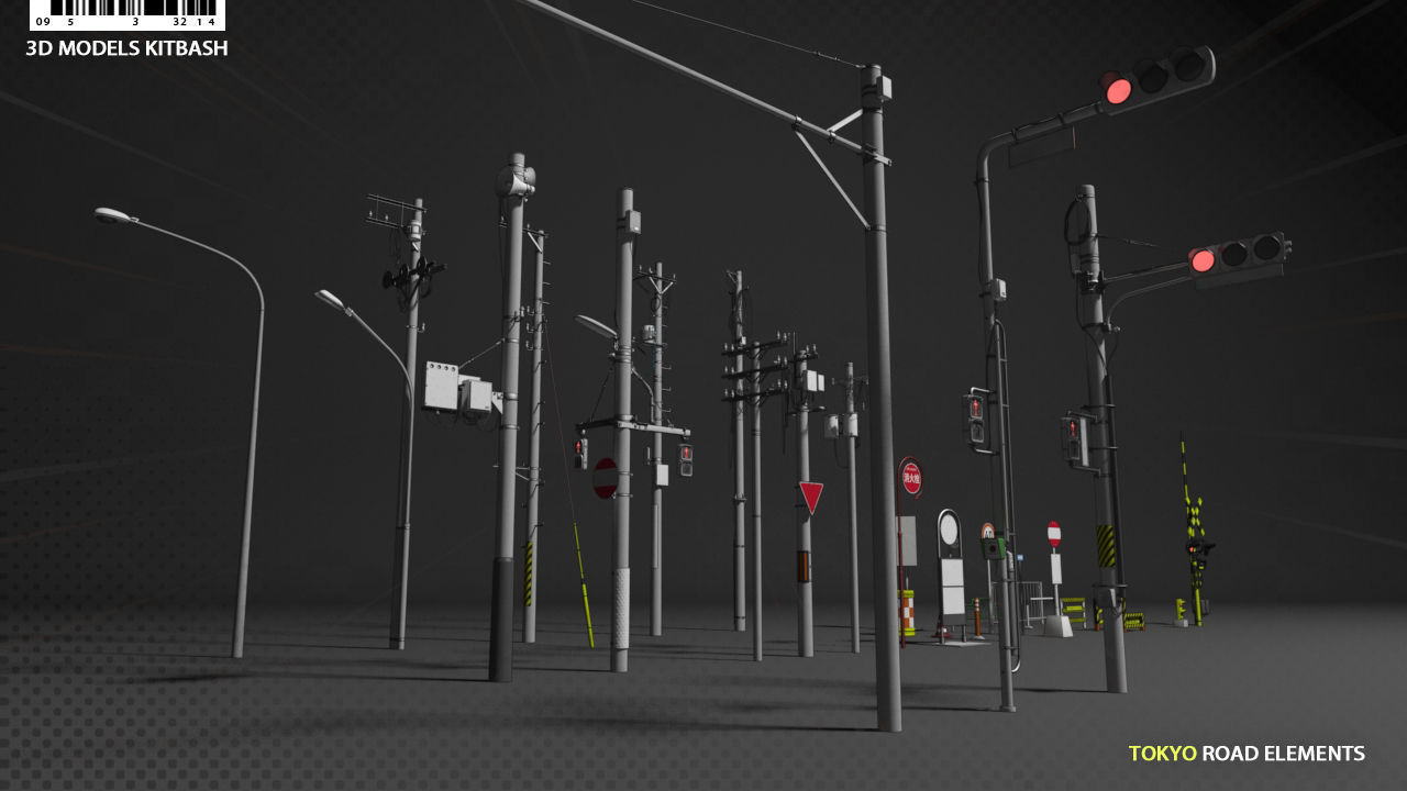Tokyo street props 3D model_1