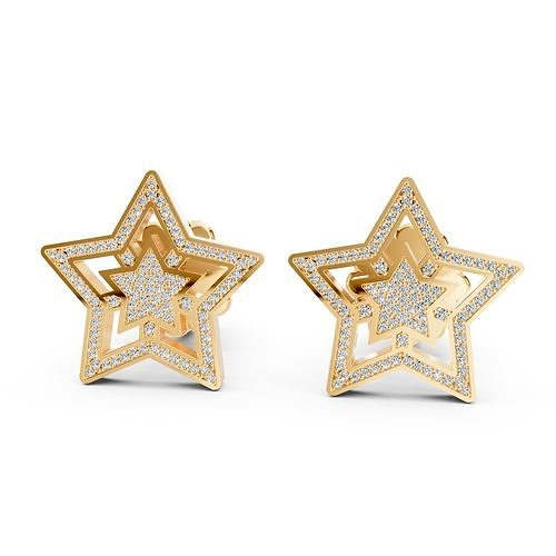 Star Pave Earrings 3D print model