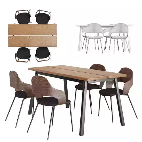 Dining chair and Table HVIDOVRE Set 002