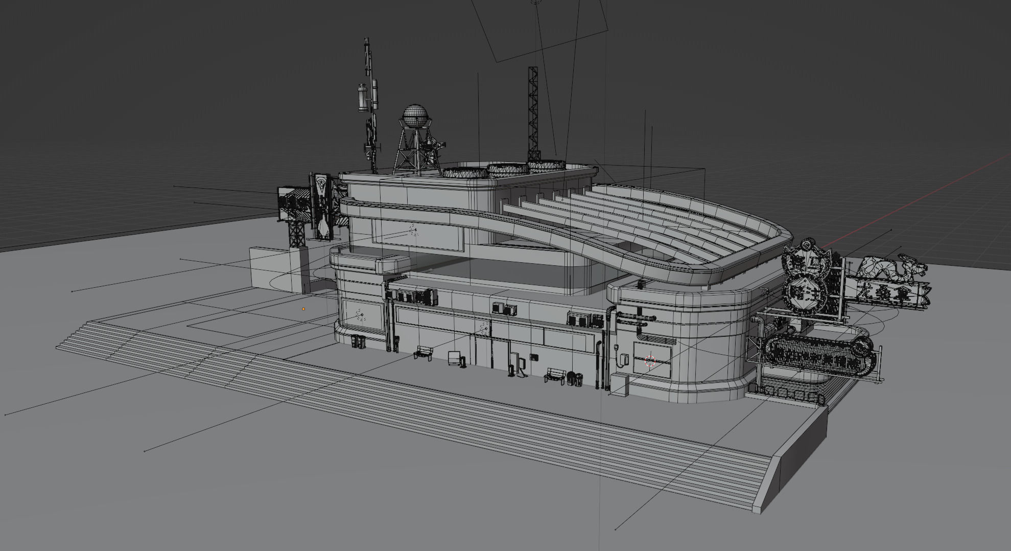 Cyberpunk Game Hall Low-poly 3D model_15