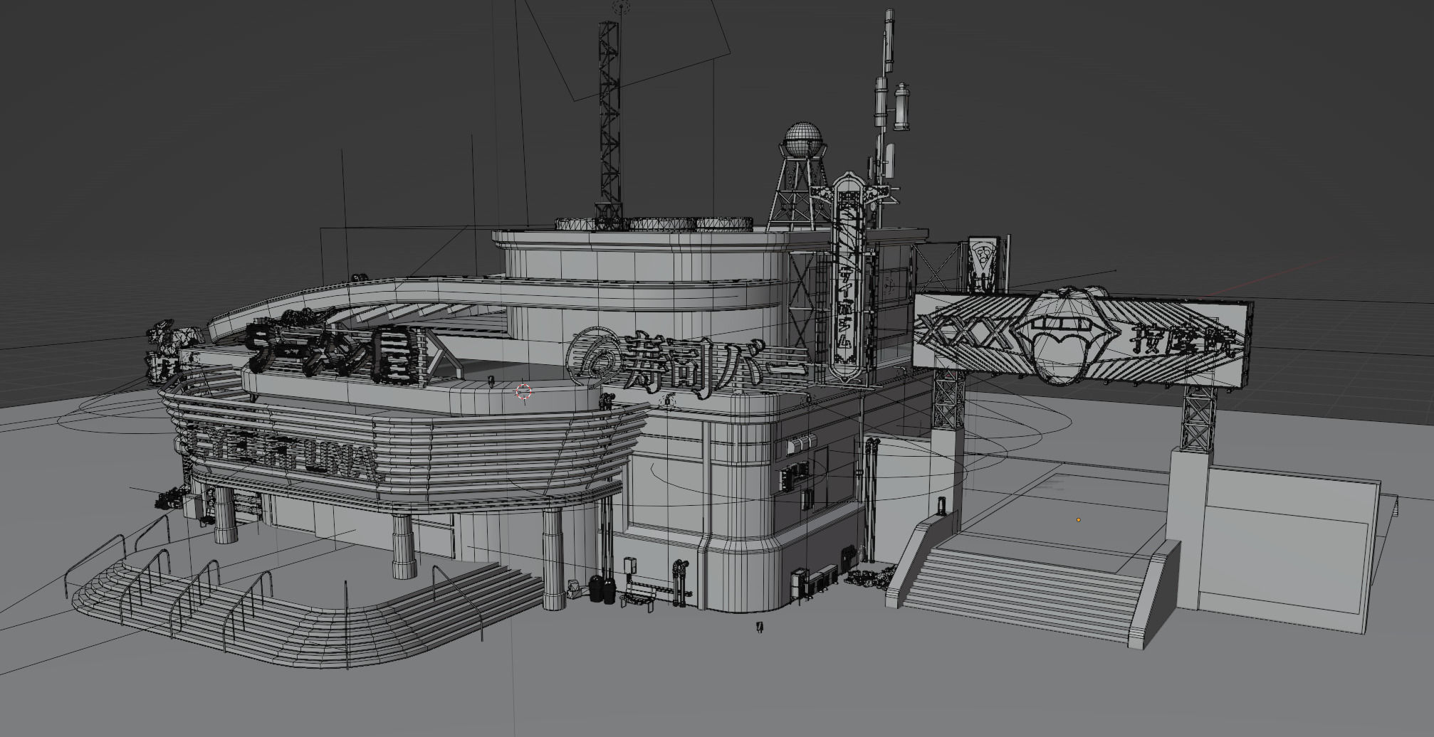 Cyberpunk Game Hall Low-poly 3D model_14