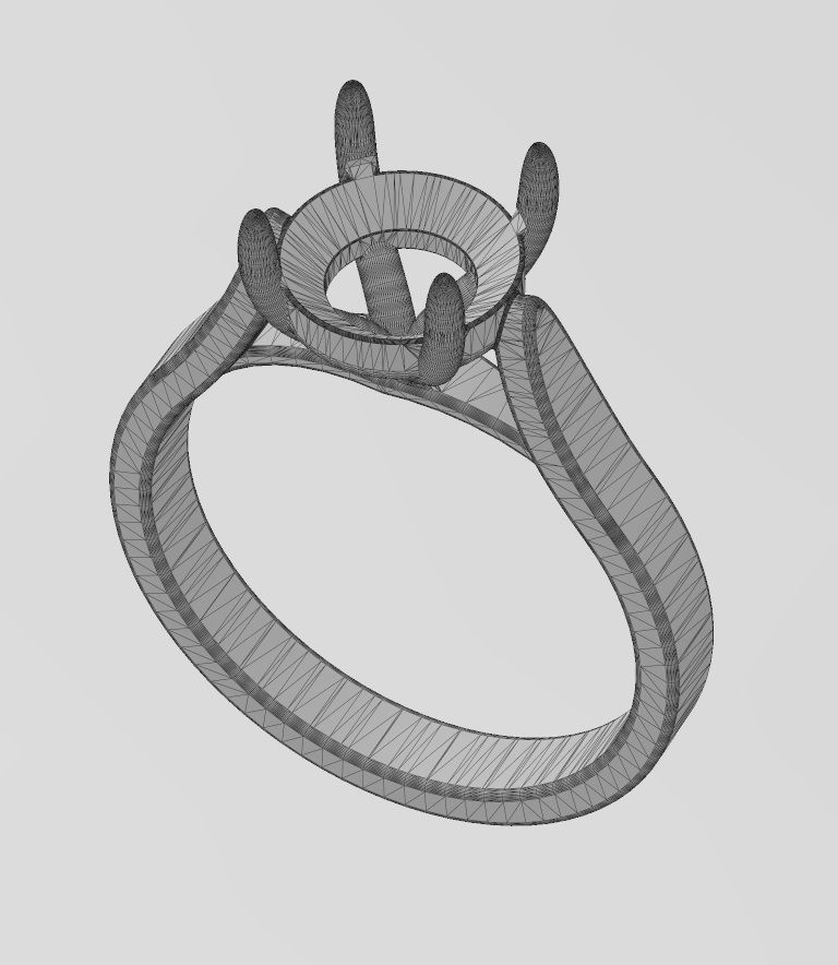 Round 8mm diamond thin setting solitaire band US sizes 5to10  3D print model_15