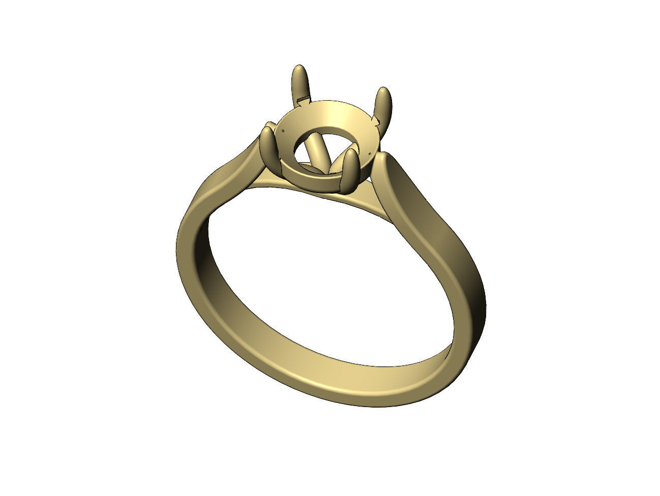 Round 8mm diamond thin setting solitaire band US sizes 5to10  3D print model_6