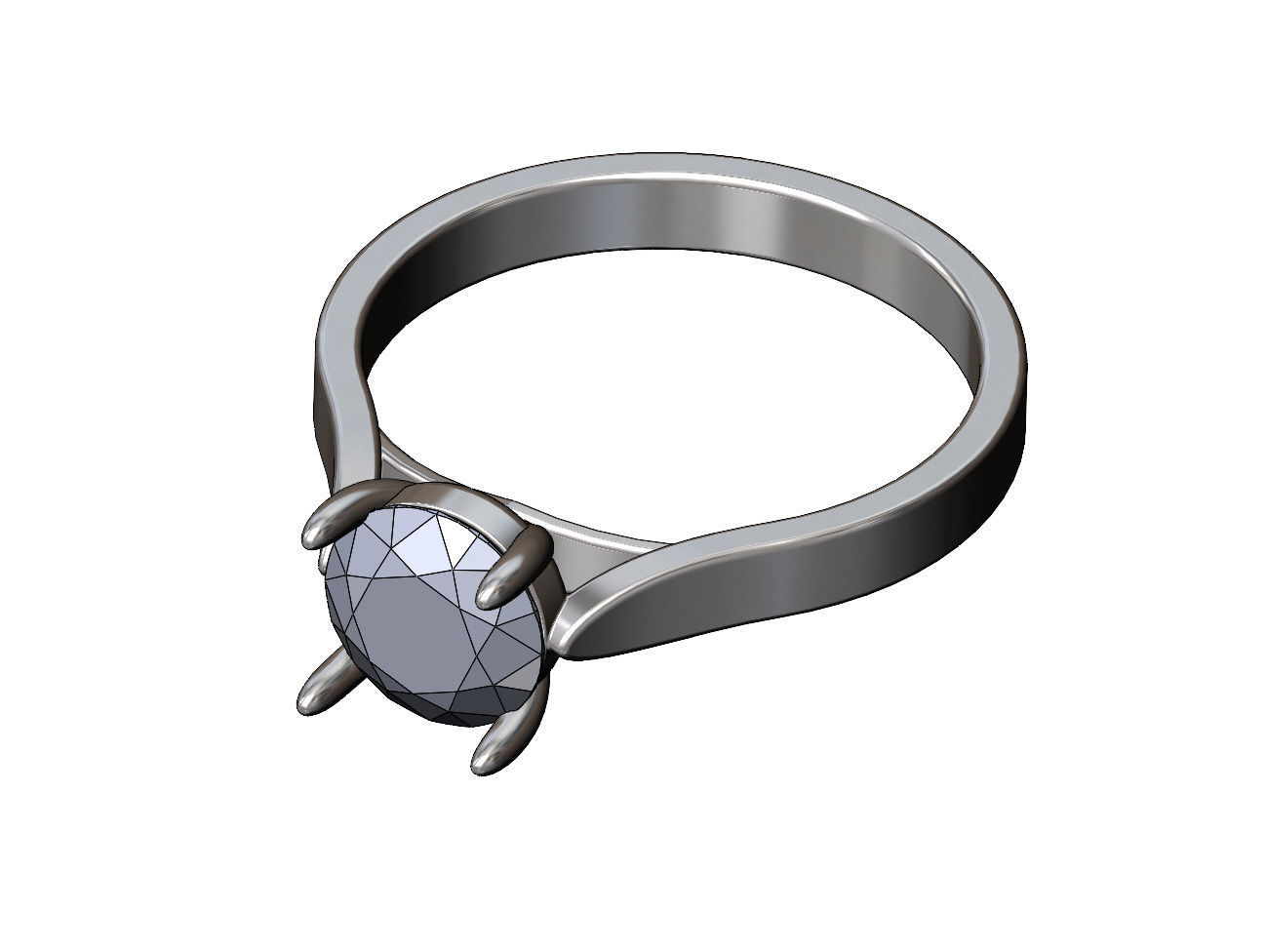 Round 8mm diamond thin setting solitaire band US sizes 5to10  3D print model_11