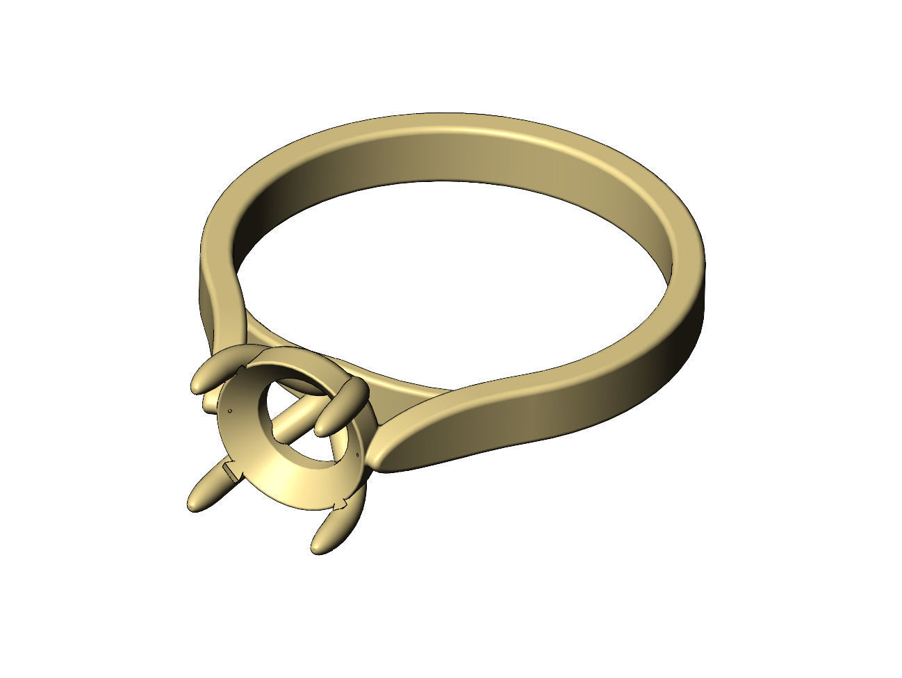 Round 8mm diamond thin setting solitaire band US sizes 5to10  3D print model_9