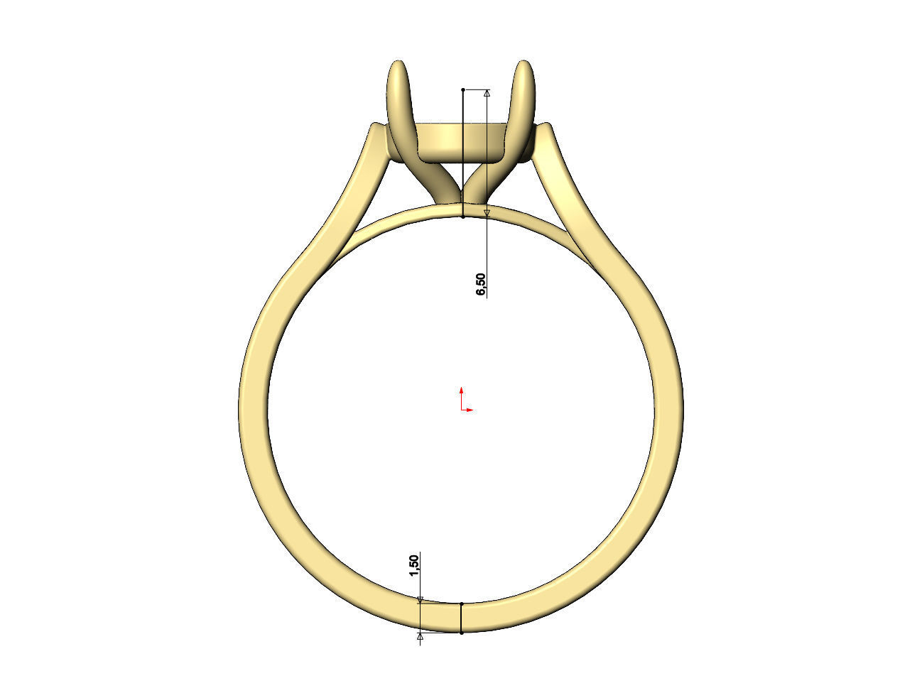 Round 8mm diamond thin setting solitaire band US sizes 5to10  3D print model_7