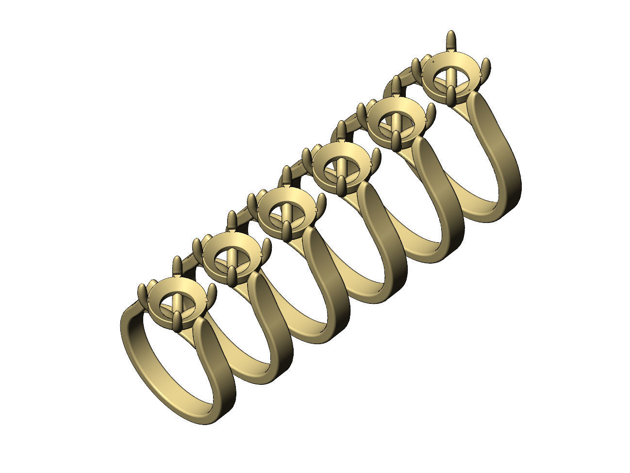 Round 8mm diamond thin setting solitaire band US sizes 5to10  3D print model_5