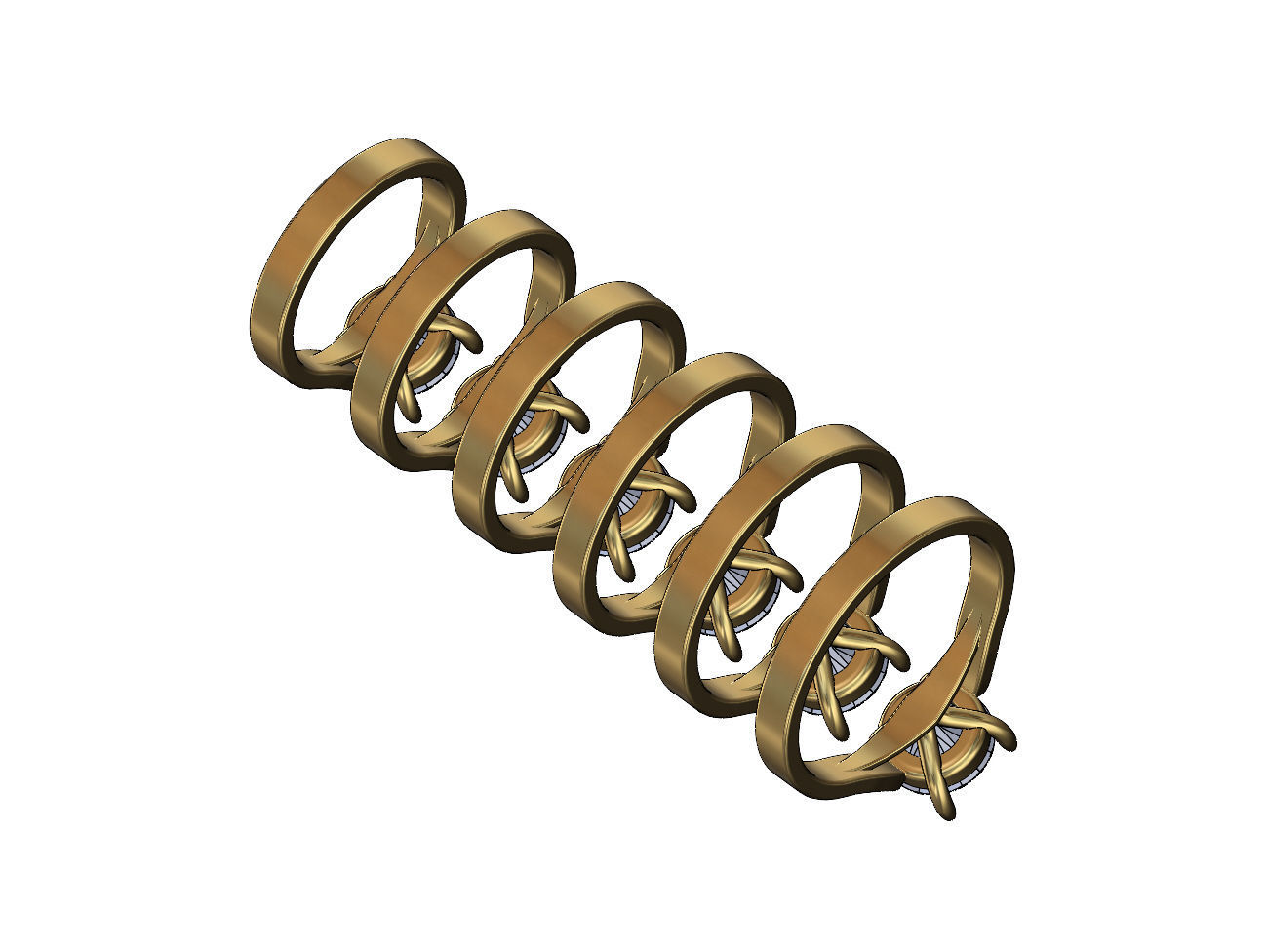 Round 8mm diamond thin setting solitaire band US sizes 5to10  3D print model_4