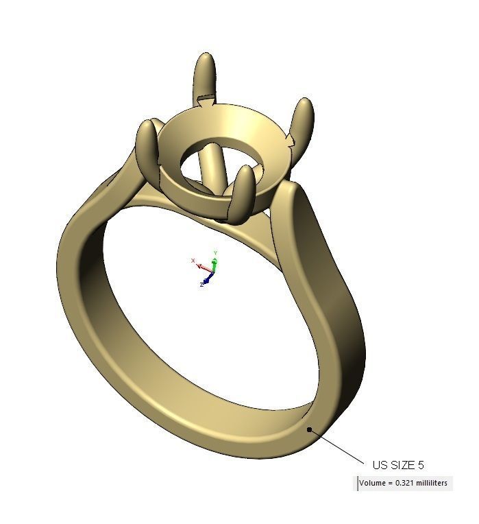 Round 8mm diamond thin setting solitaire band US sizes 5to10  3D print model_17