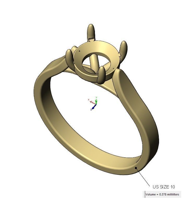 Round 8mm diamond thin setting solitaire band US sizes 5to10  3D print model_18