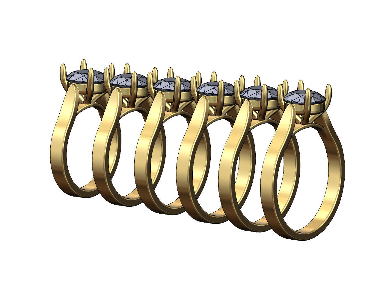 Round 8mm diamond thin setting solitaire band US sizes 5to10  3D print model_3