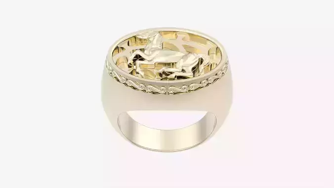 Equestrian Signet Ring JDBCo 3D print model