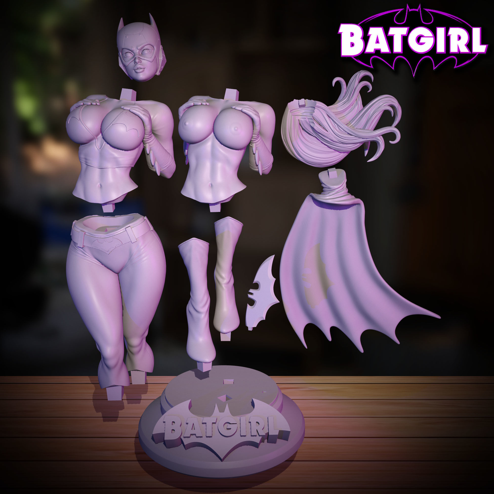 BAT GIRL - STYLISED FAN ART 3D print model_6