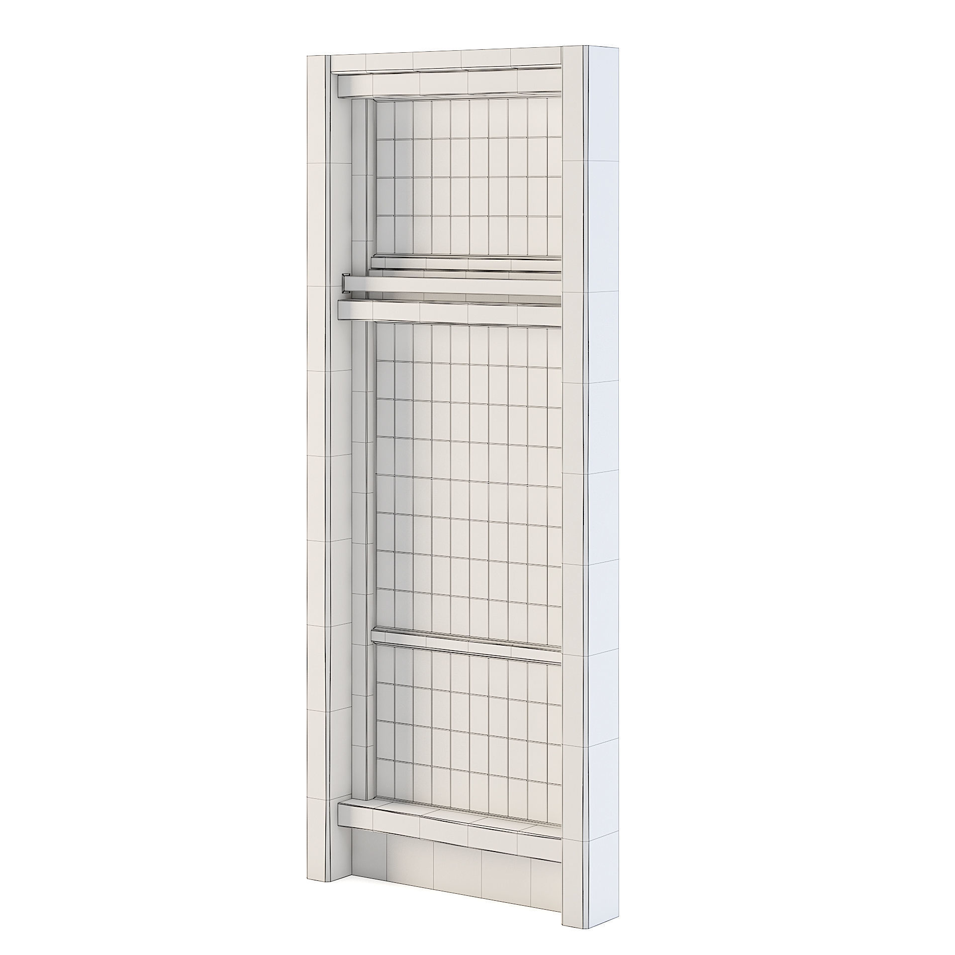 Factory Side Wall with Windows 3D model_3