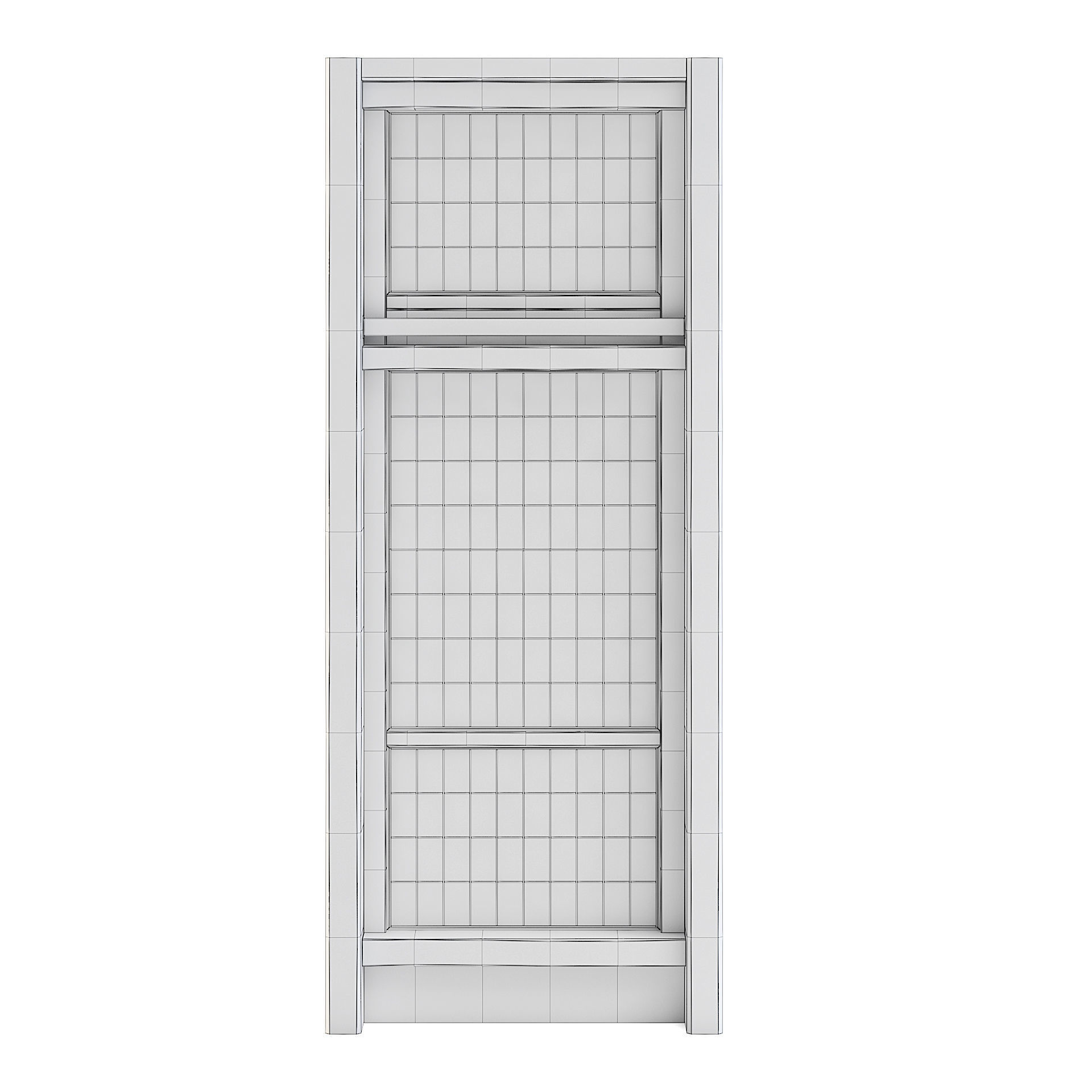 Factory Side Wall with Windows 3D model_5