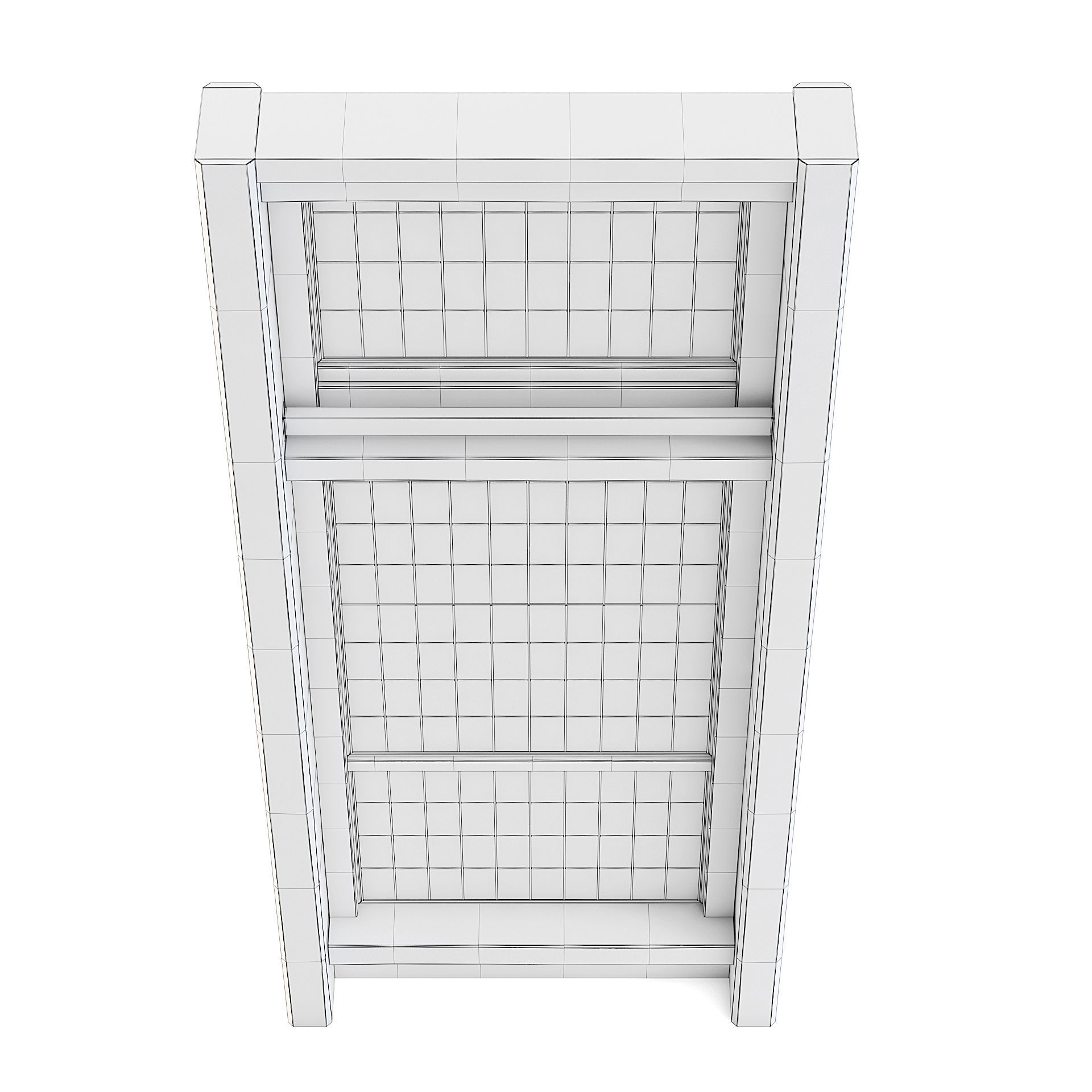 Factory Side Wall with Windows 3D model_7