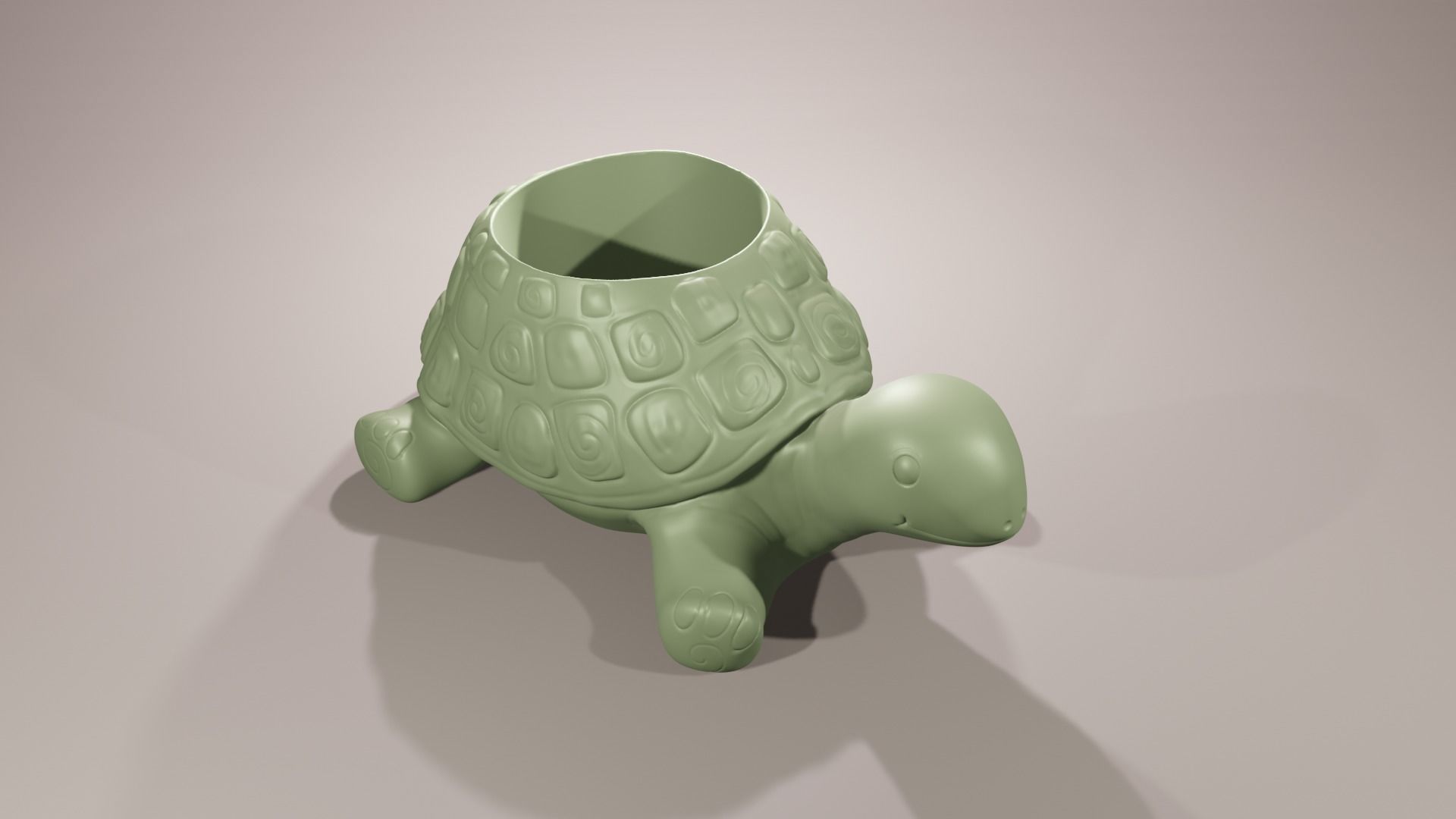 Cute Turtleplanter Turtle Decor Kawaii highpoly 3D print model_2