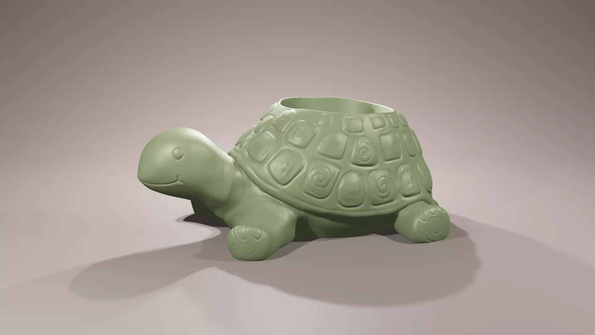 Cute Turtleplanter Turtle Decor Kawaii highpoly 3D print model_0
