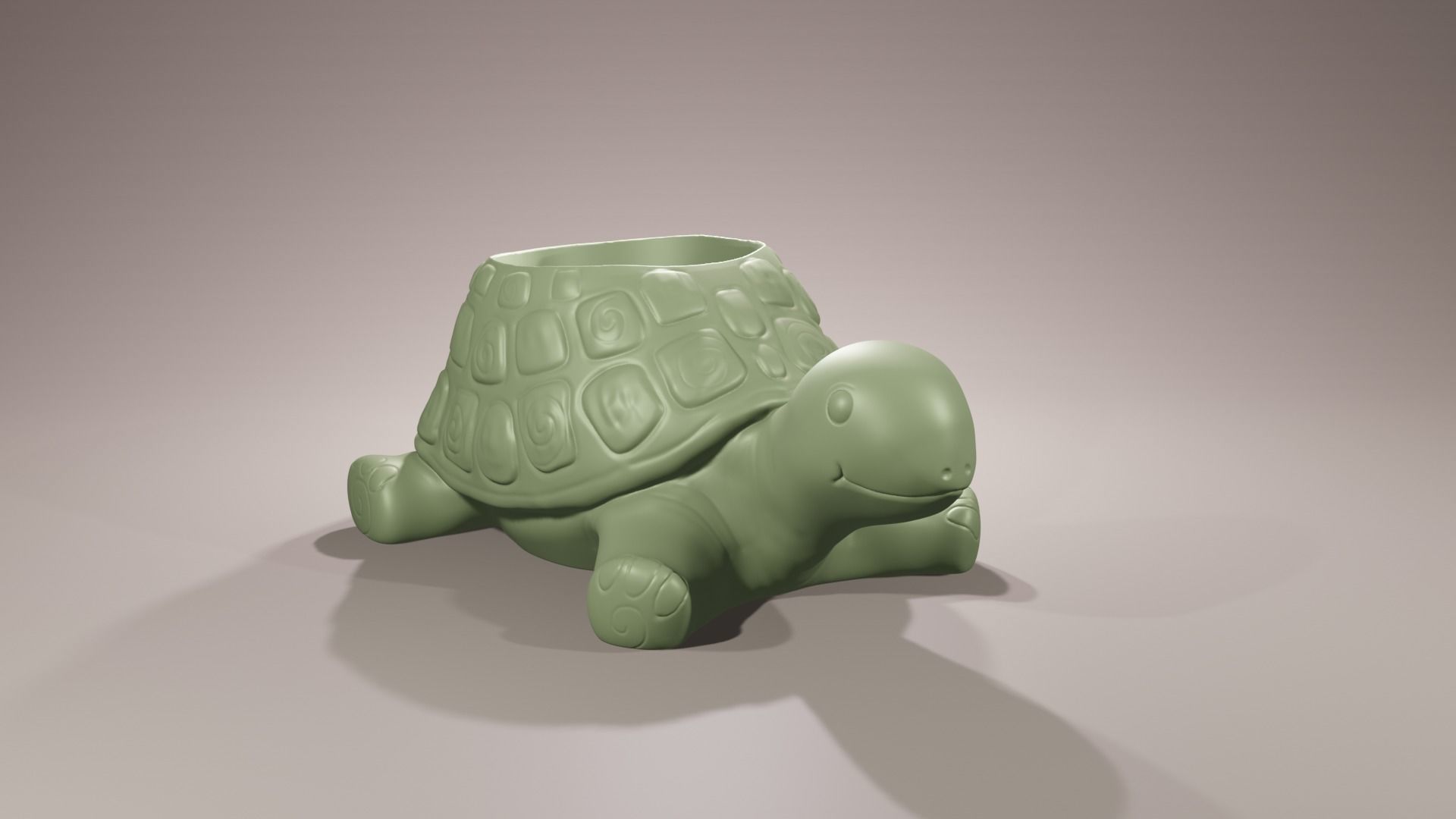 Cute Turtleplanter Turtle Decor Kawaii highpoly 3D print model_3