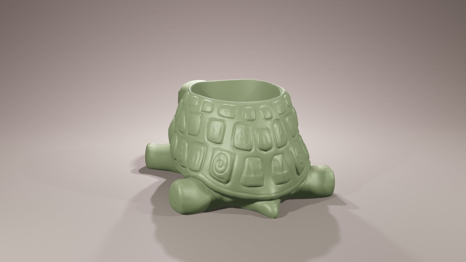 Cute Turtleplanter Turtle Decor Kawaii highpoly 3D print model_4