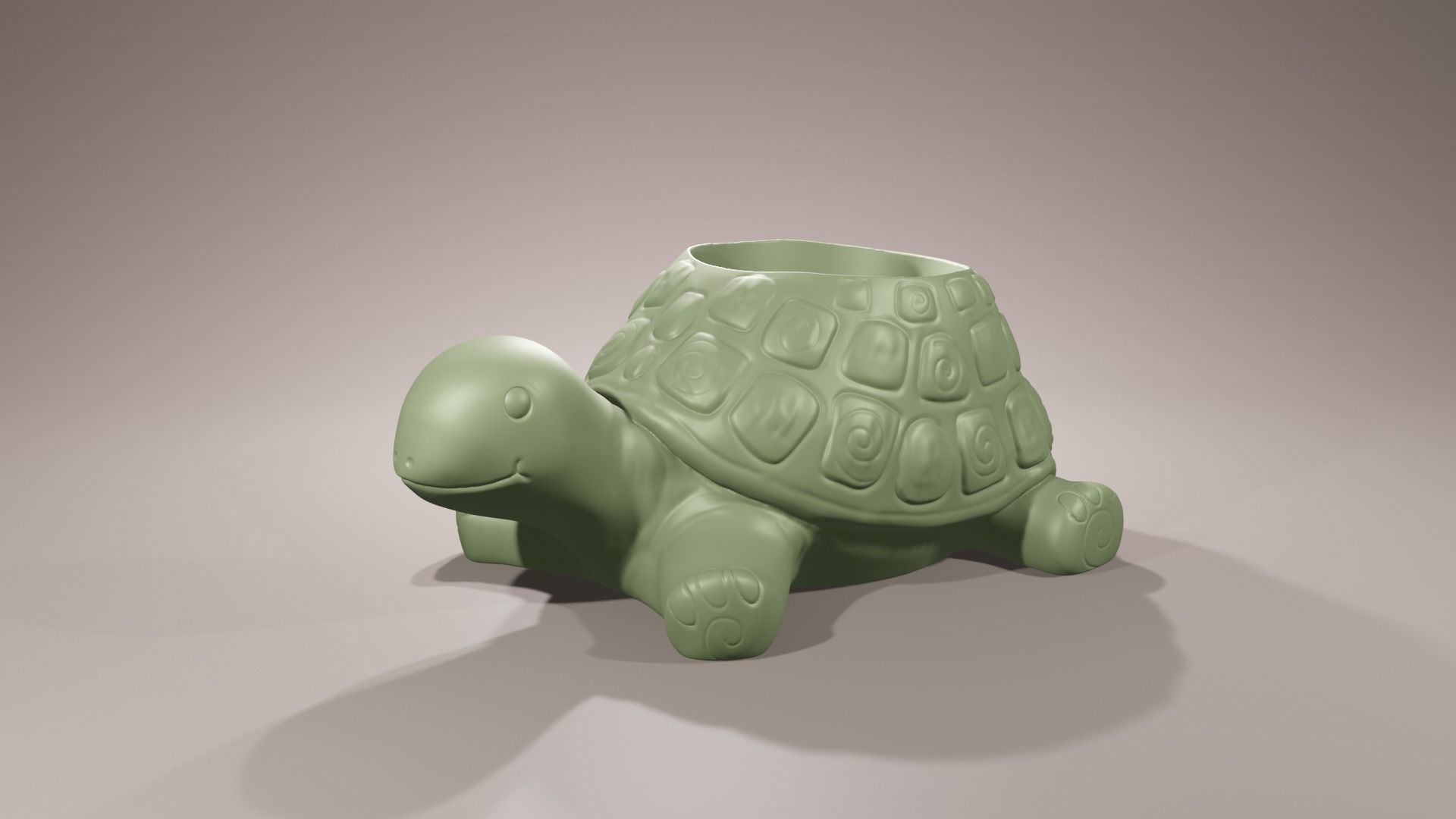 Cute Turtleplanter Turtle Decor Kawaii highpoly 3D print model_1