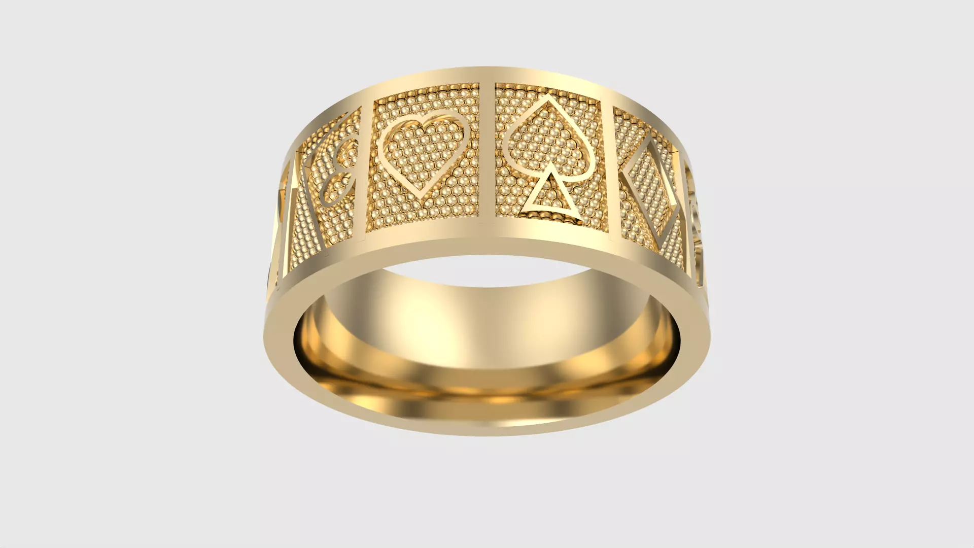 Poker Card Suit Ring JDBCo 3D print model_0