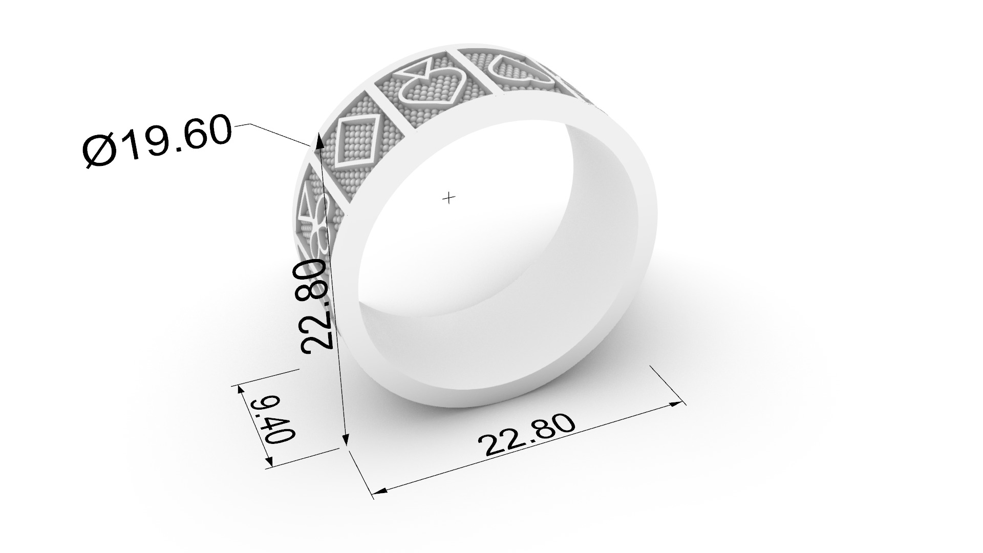 Poker Card Suit Ring JDBCo 3D print model_1