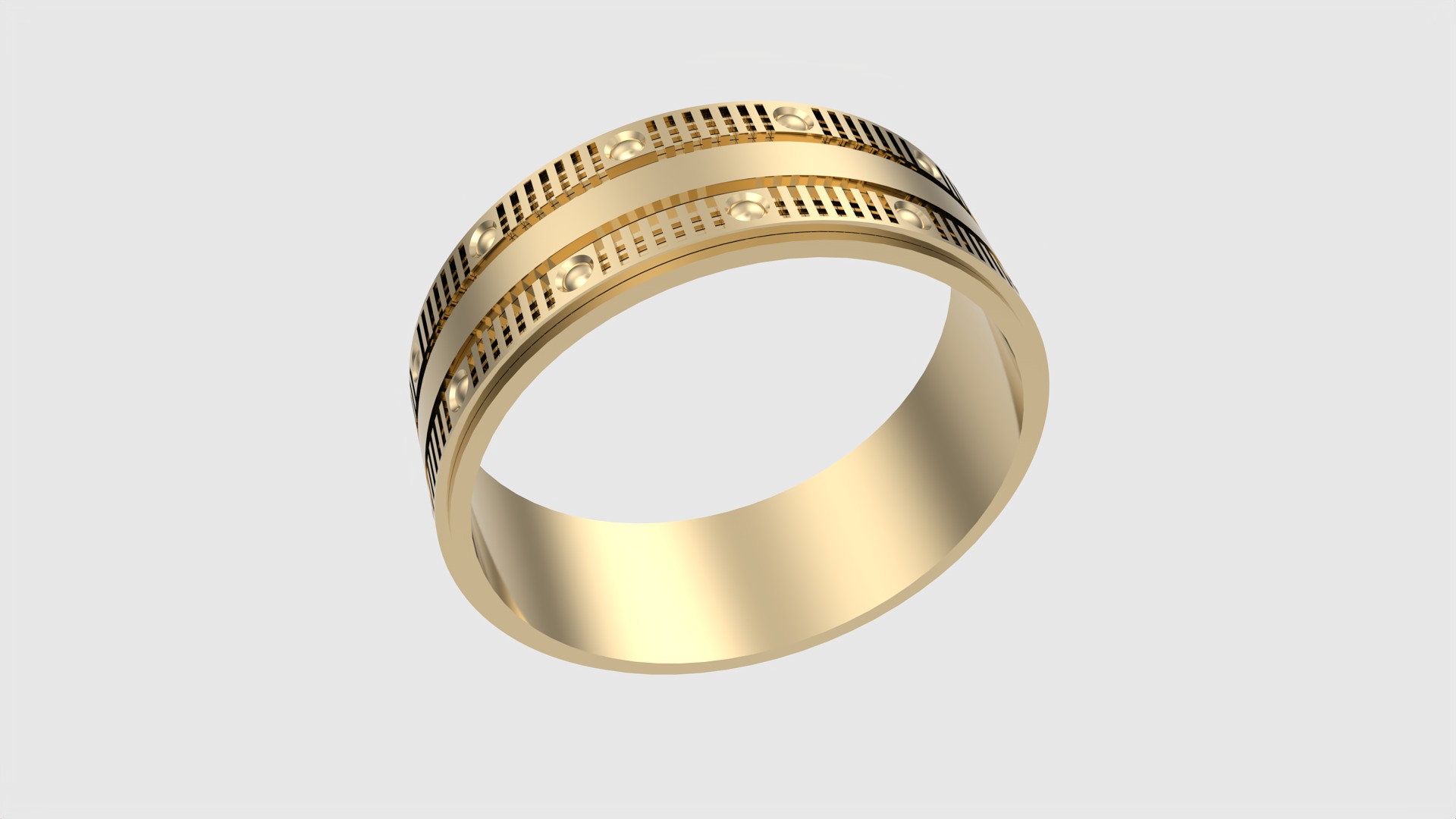 Intricate Geometric Inlay Ring JDBCo 3D print model_15