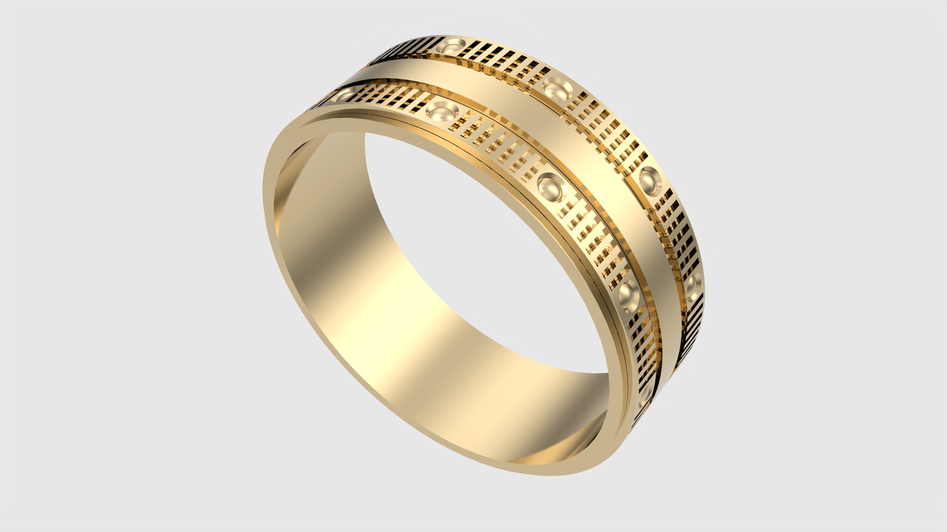 Intricate Geometric Inlay Ring JDBCo 3D print model_32