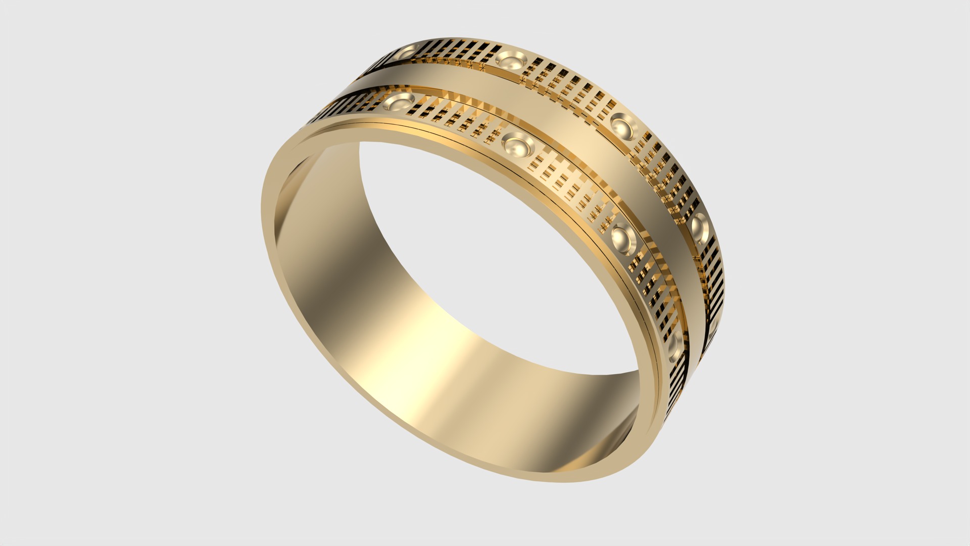 Intricate Geometric Inlay Ring JDBCo 3D print model_25