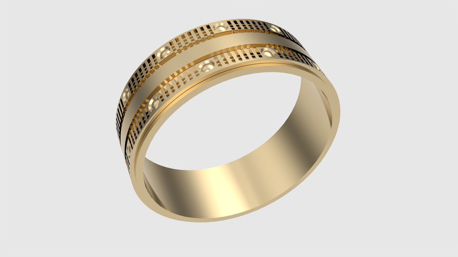 Intricate Geometric Inlay Ring JDBCo 3D print model_27