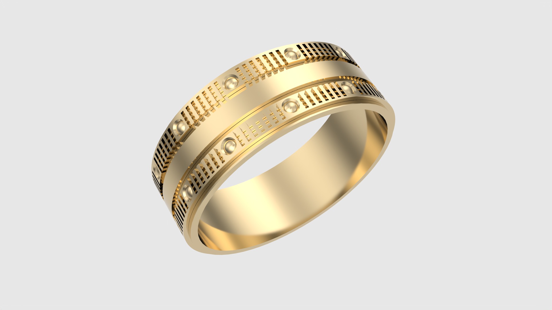 Intricate Geometric Inlay Ring JDBCo 3D print model_16