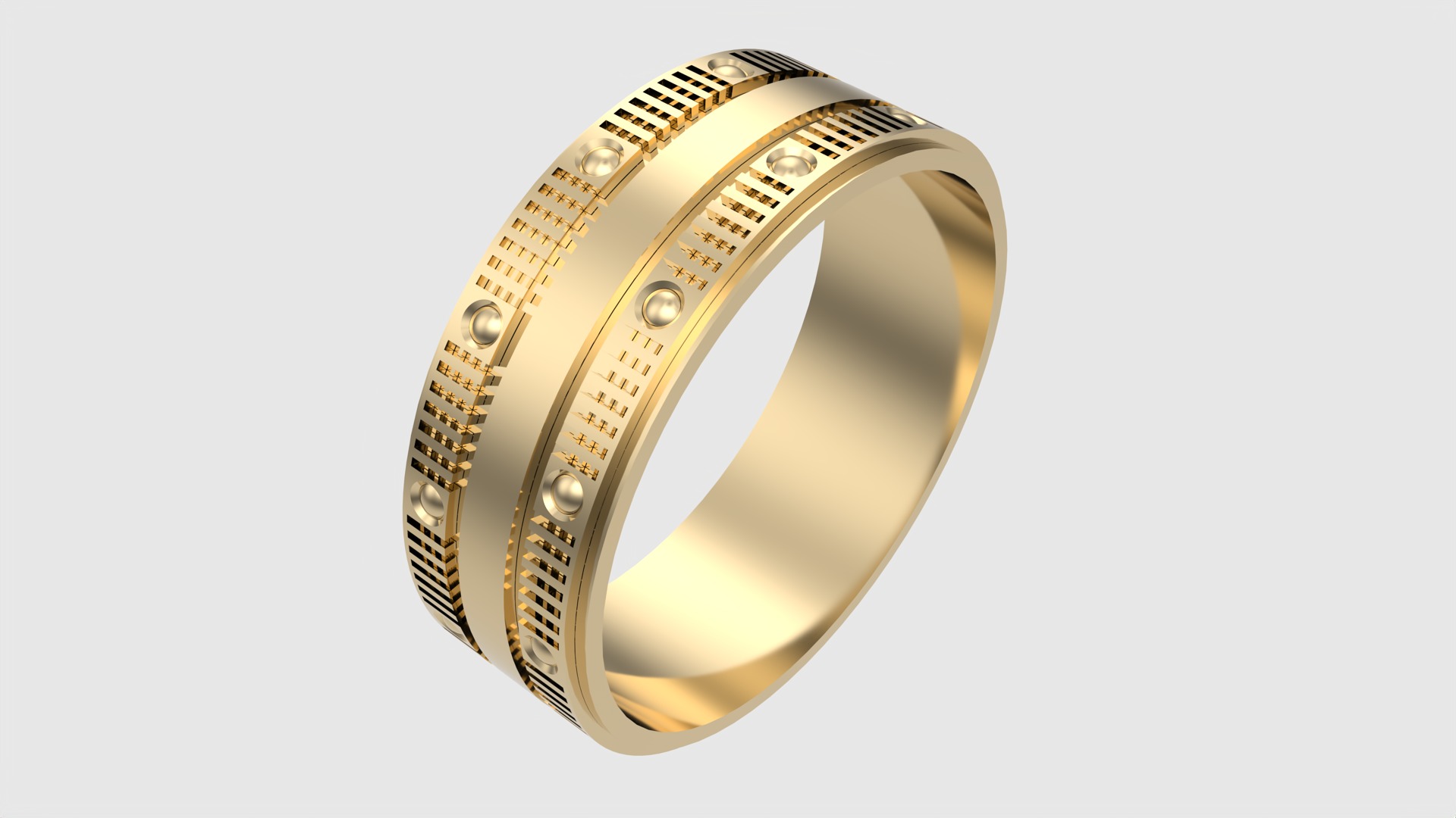 Intricate Geometric Inlay Ring JDBCo 3D print model_21