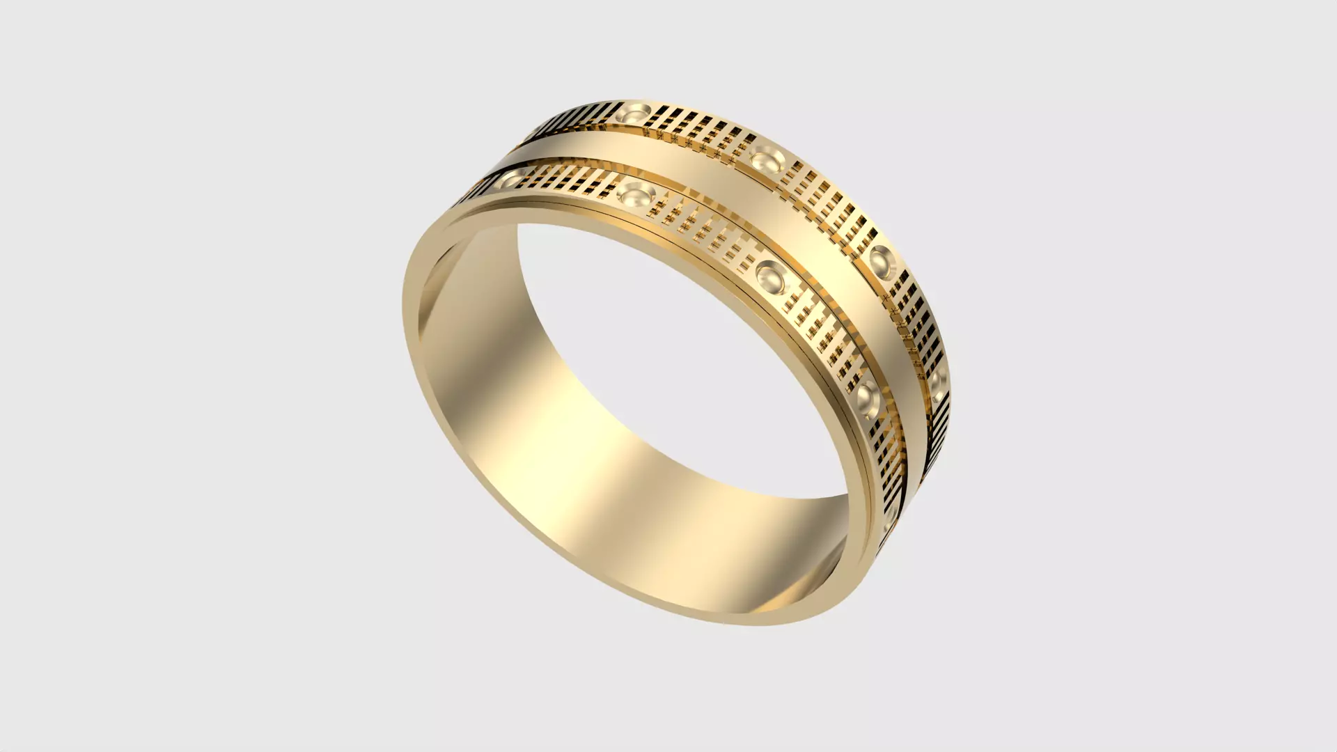 Intricate Geometric Inlay Ring JDBCo 3D print model_0