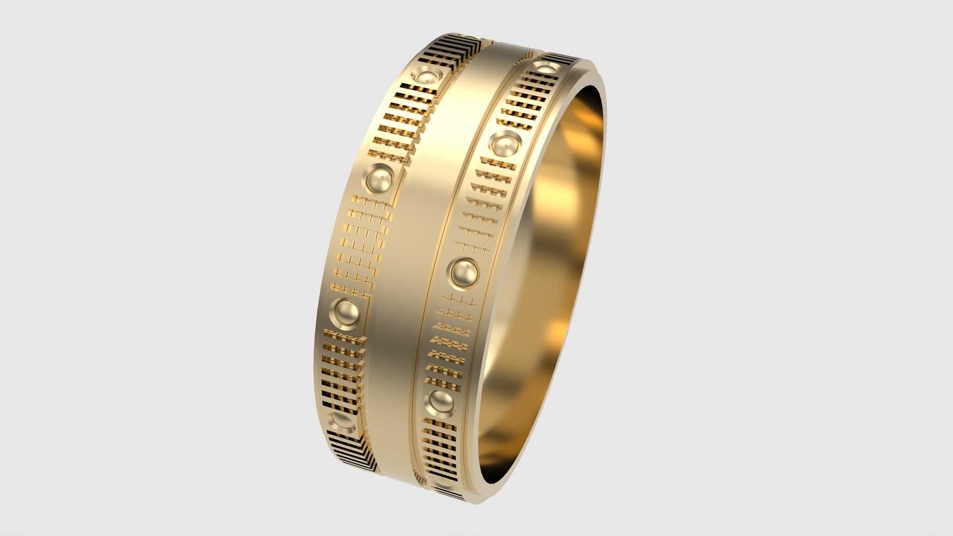 Intricate Geometric Inlay Ring JDBCo 3D print model_29