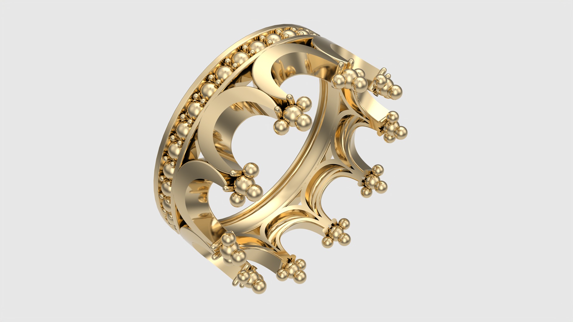 Royal Crown-Themed Ring JDBCo 3D print model_28