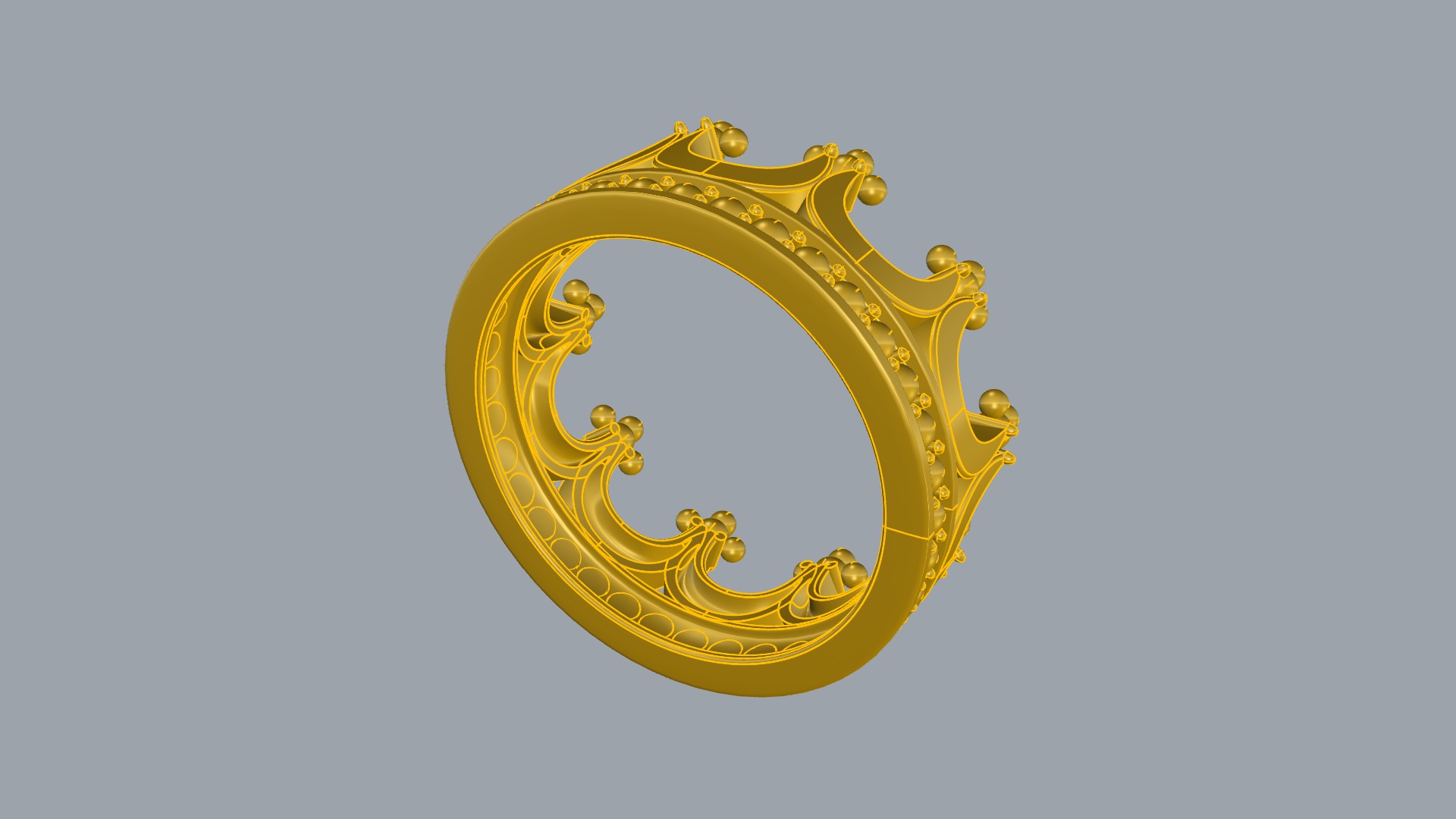 Royal Crown-Themed Ring JDBCo 3D print model_5
