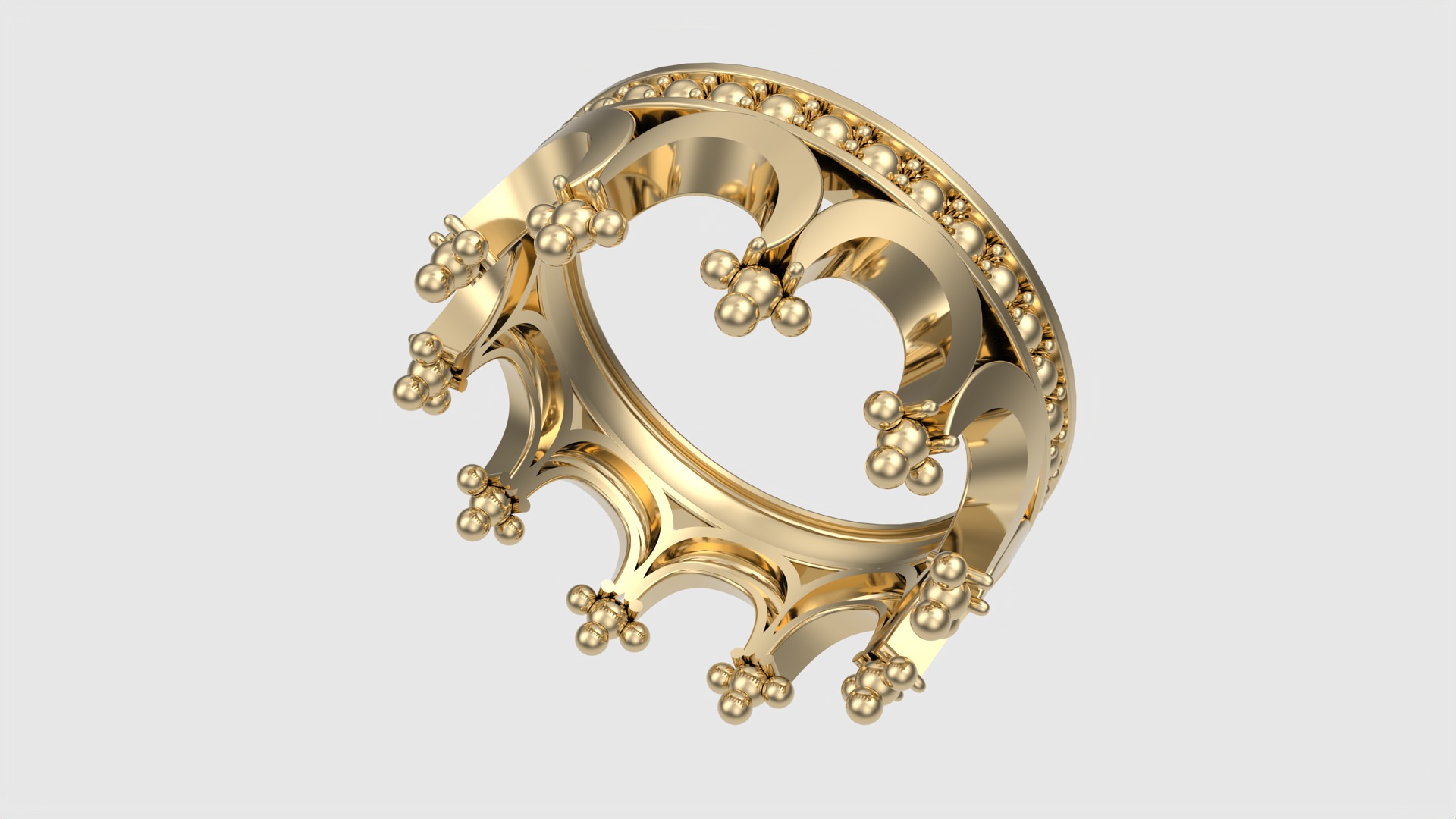 Royal Crown-Themed Ring JDBCo 3D print model_25