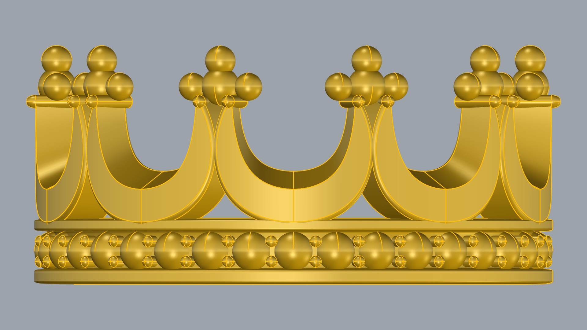 Royal Crown-Themed Ring JDBCo 3D print model_11