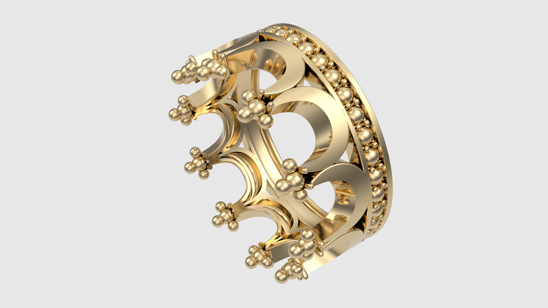 Royal Crown-Themed Ring JDBCo 3D print model_24