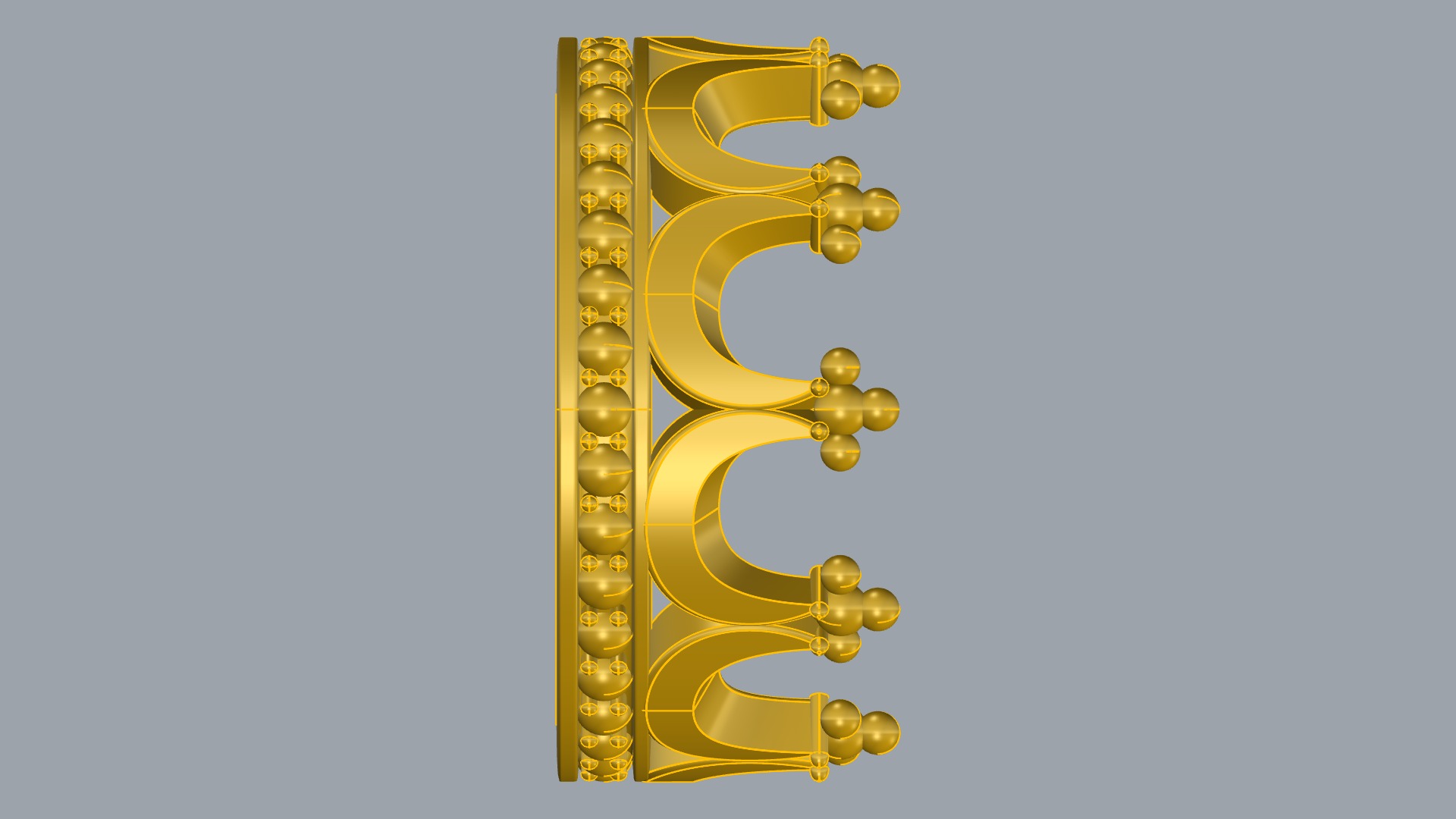 Royal Crown-Themed Ring JDBCo 3D print model_9